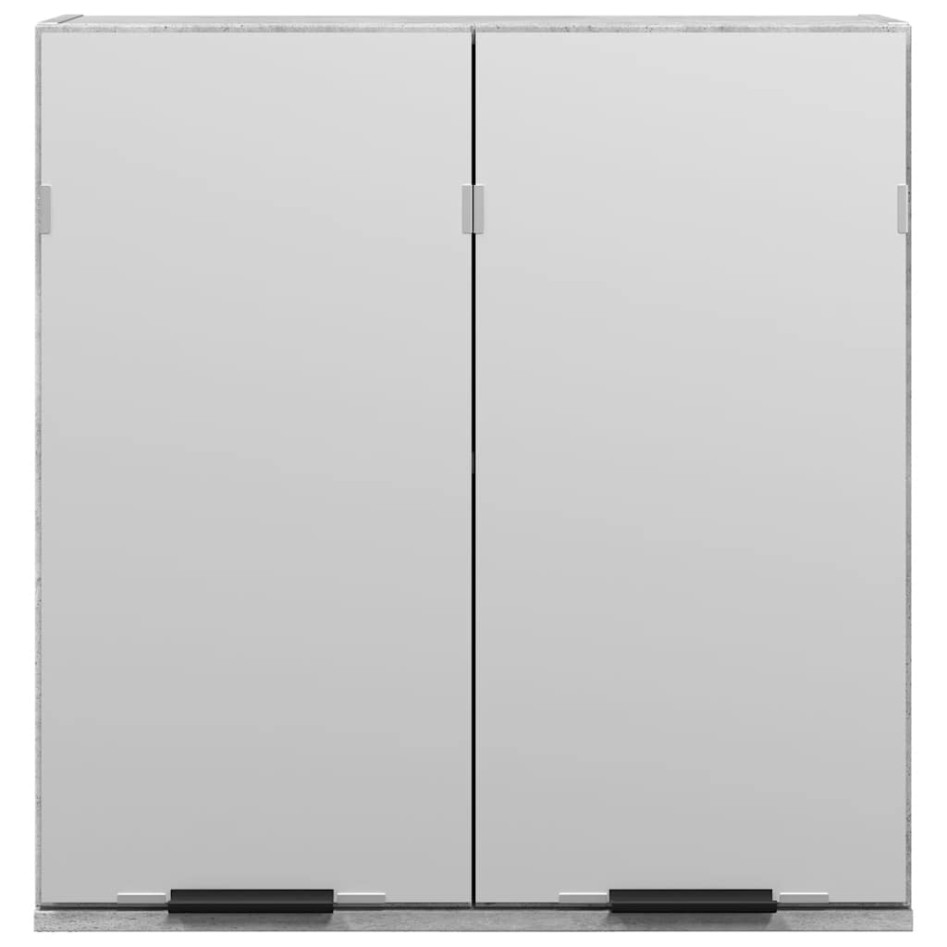 Armario de espejo de baño contrachapada gris 64x20x66,5