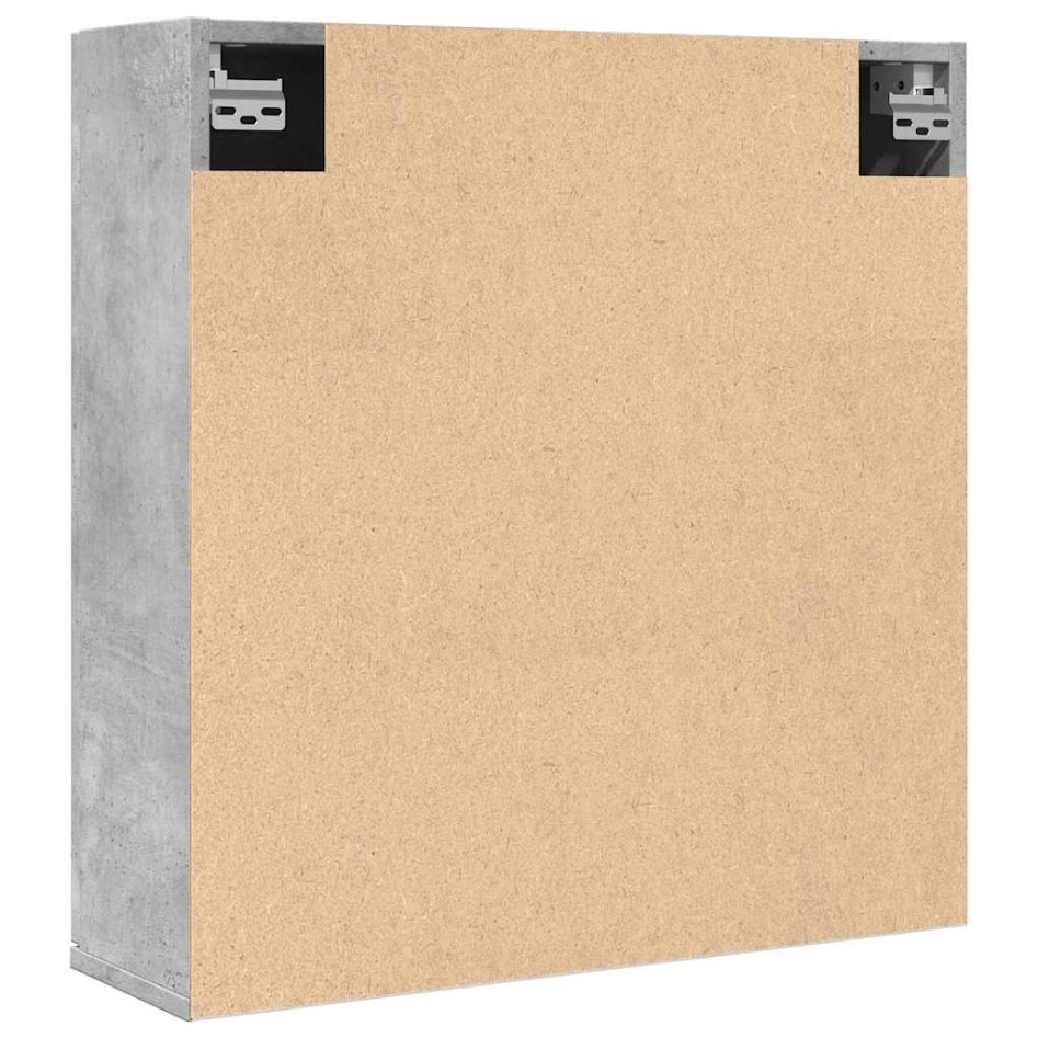 Armario de espejo de baño contrachapada gris 64x20x66,5