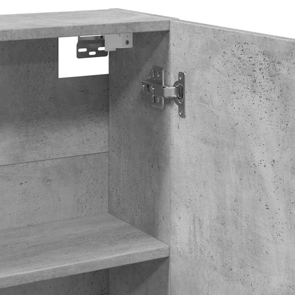 Armario de espejo de baño contrachapada gris 64x20x66,5