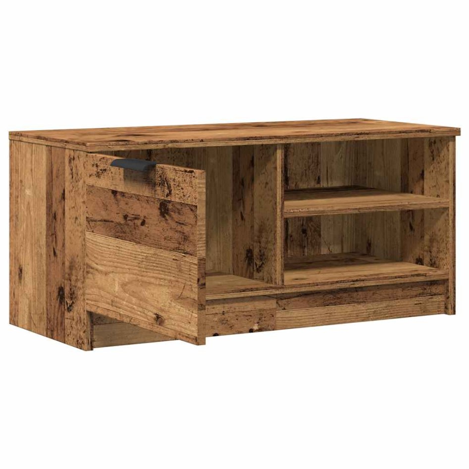 Mueble para TV madera contrachapada envejecida 80x35x36,5