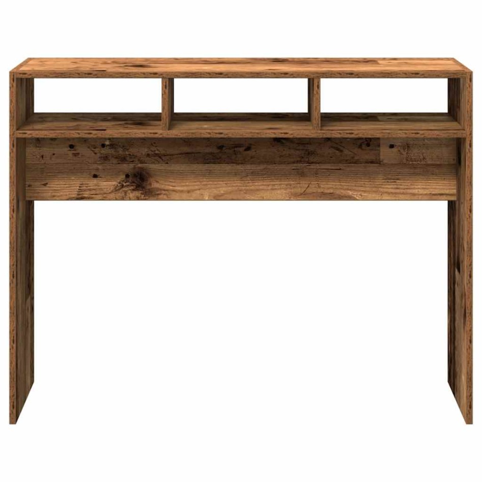 Mesa consola madera contrachapada envejecida 105x30x80