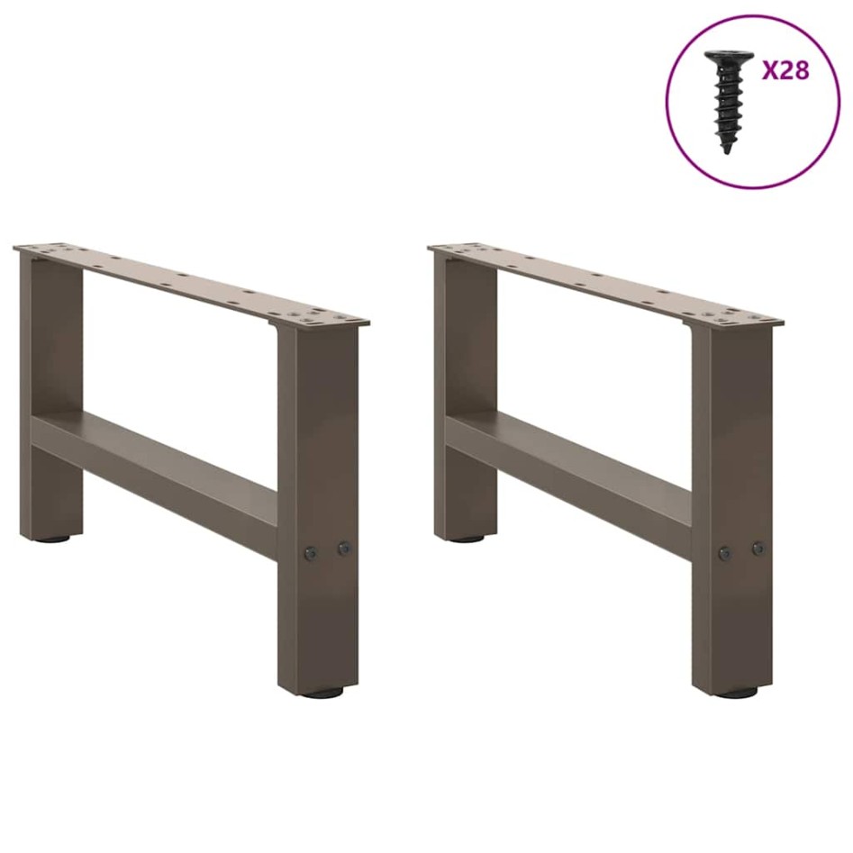 Patas para mesa de centro de acero natural 2 uds 70x(30-31)