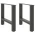 Patas de mesa de centro acero antracita 2 uds 60x(42-43)