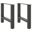 Patas de mesa de centro acero antracita 2 uds 60x(42-43) cm