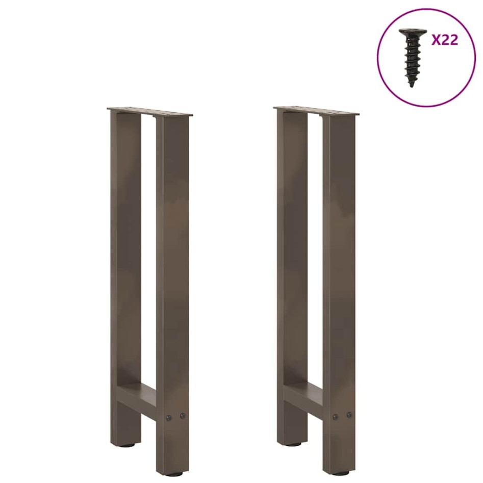 Patas para mesa de centro de acero natural 2 uds 38x(72-73)