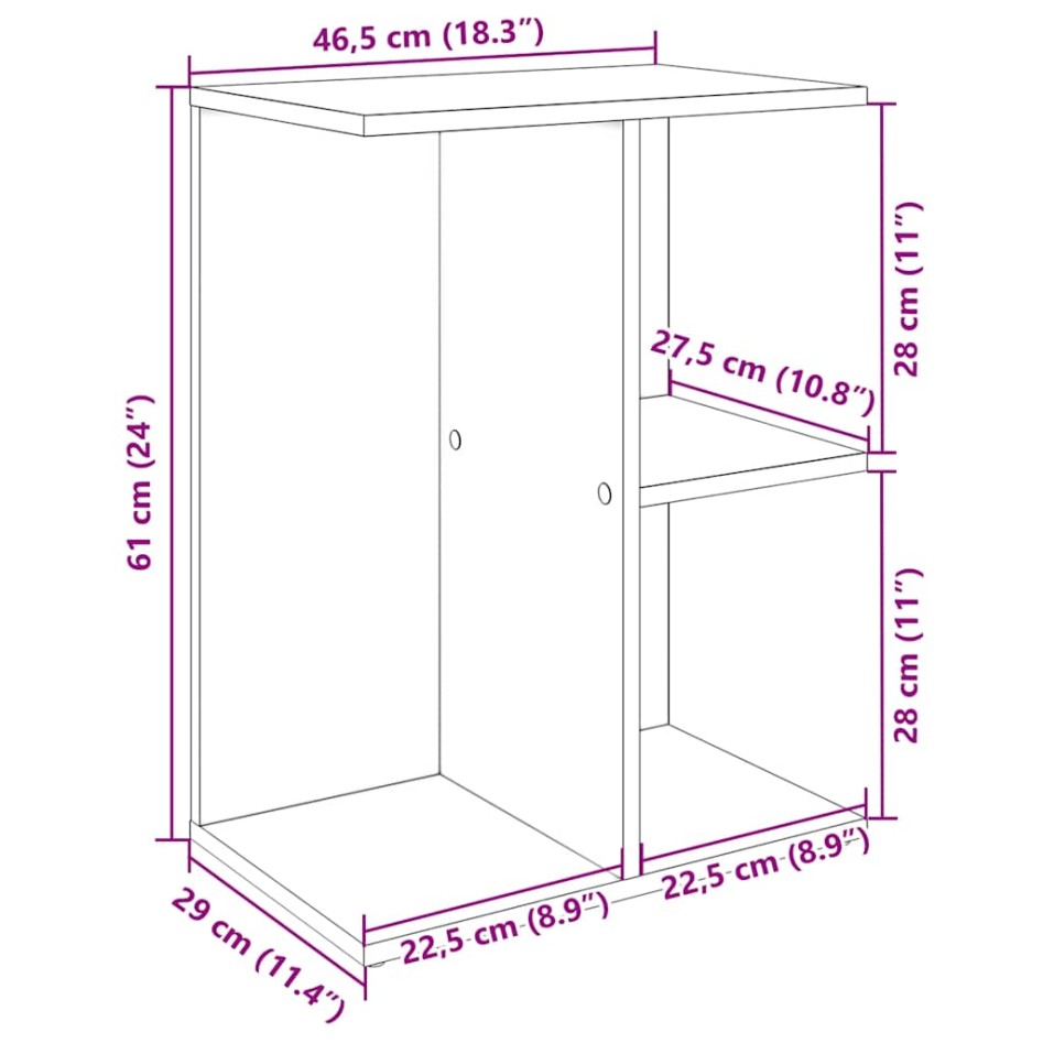 Mesitas noche 2 uds madera ingeniería envejecida 46,5x29x61