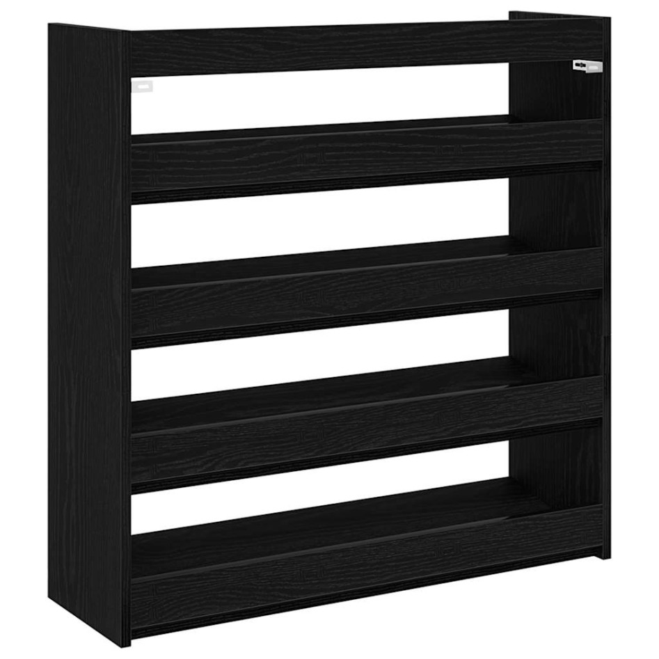 Mueble zapatero madera contrachapada negro 80x25x81