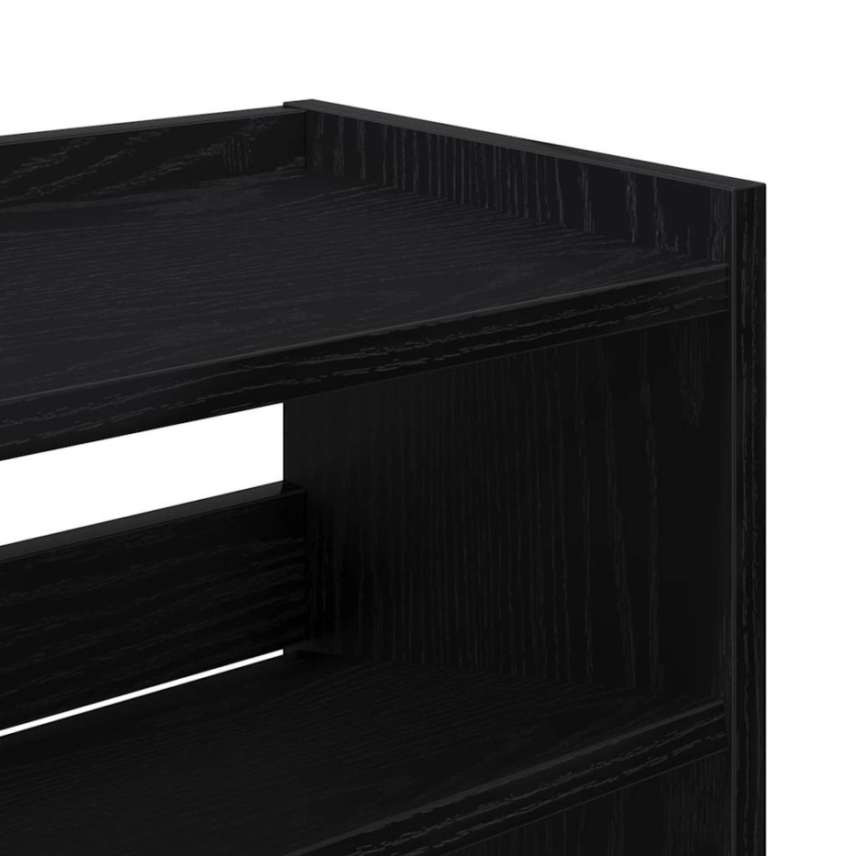 Mueble zapatero madera contrachapada negro 80x25x81