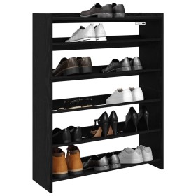 Mueble zapatero madera contrachapada negro 80x25x100