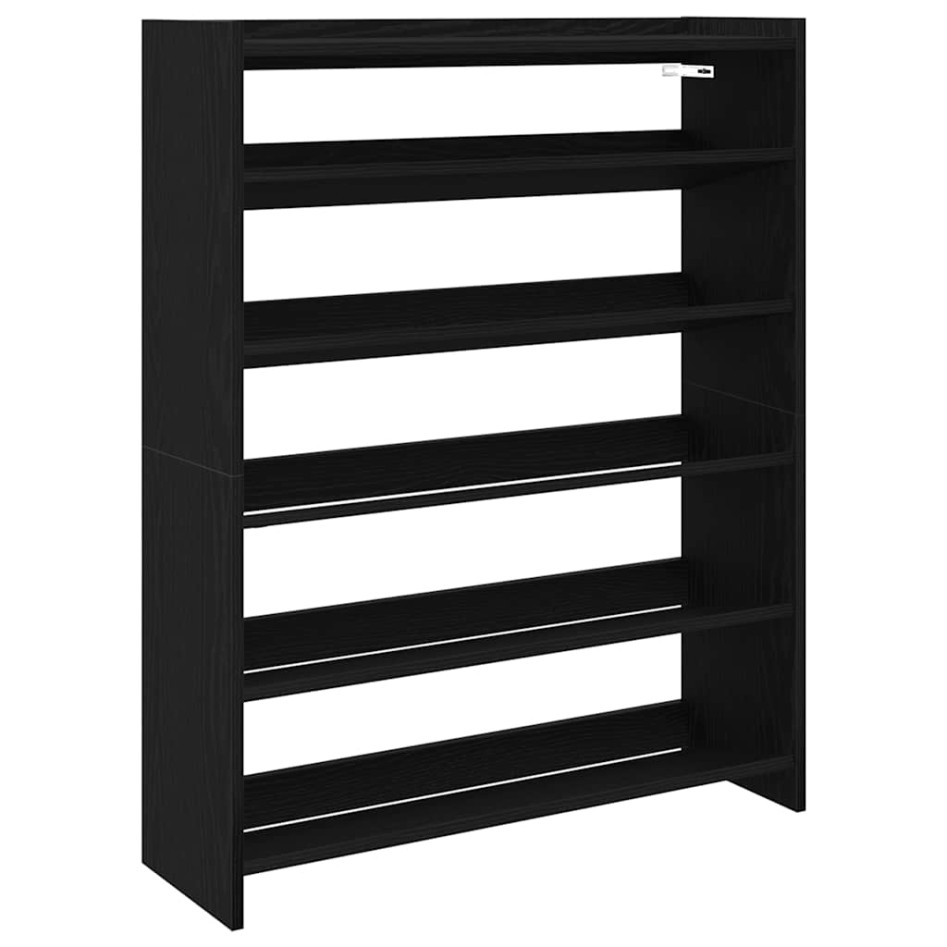 Mueble zapatero madera contrachapada negro 80x25x100