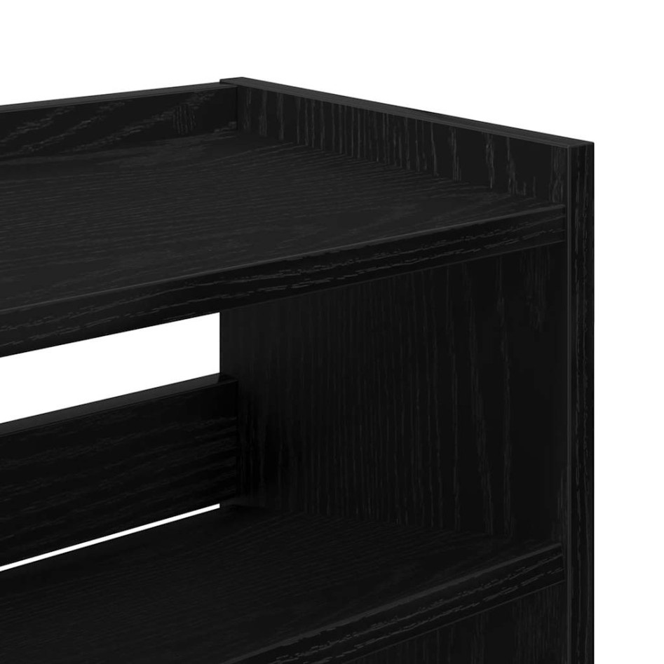 Mueble zapatero madera contrachapada negro 80x25x100