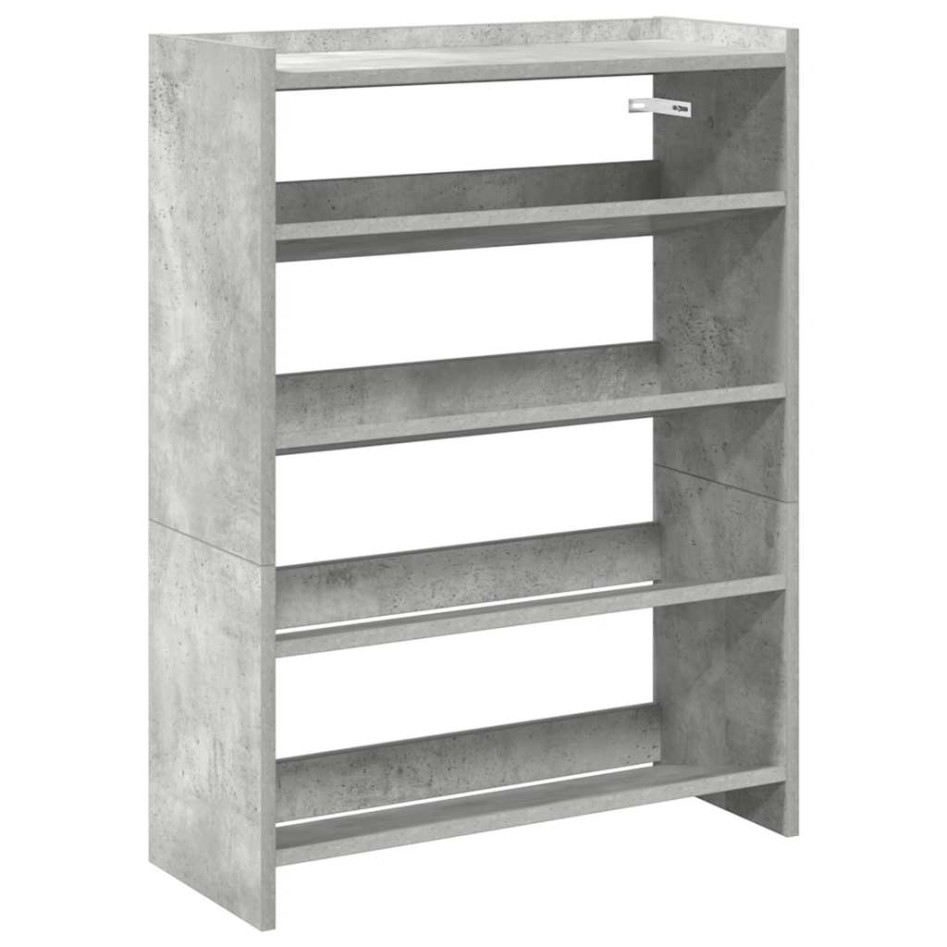 Mueble zapatero madera contrachapada gris hormigón 60x25x81