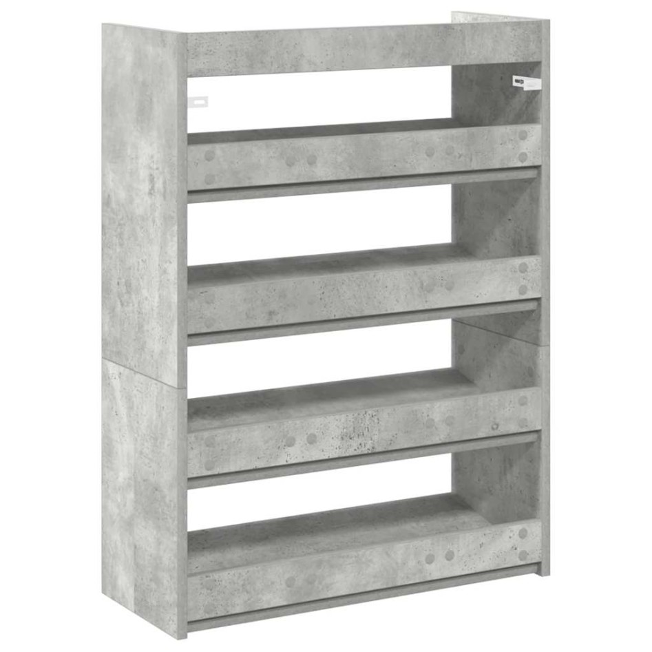 Mueble zapatero madera contrachapada gris hormigón 60x25x81
