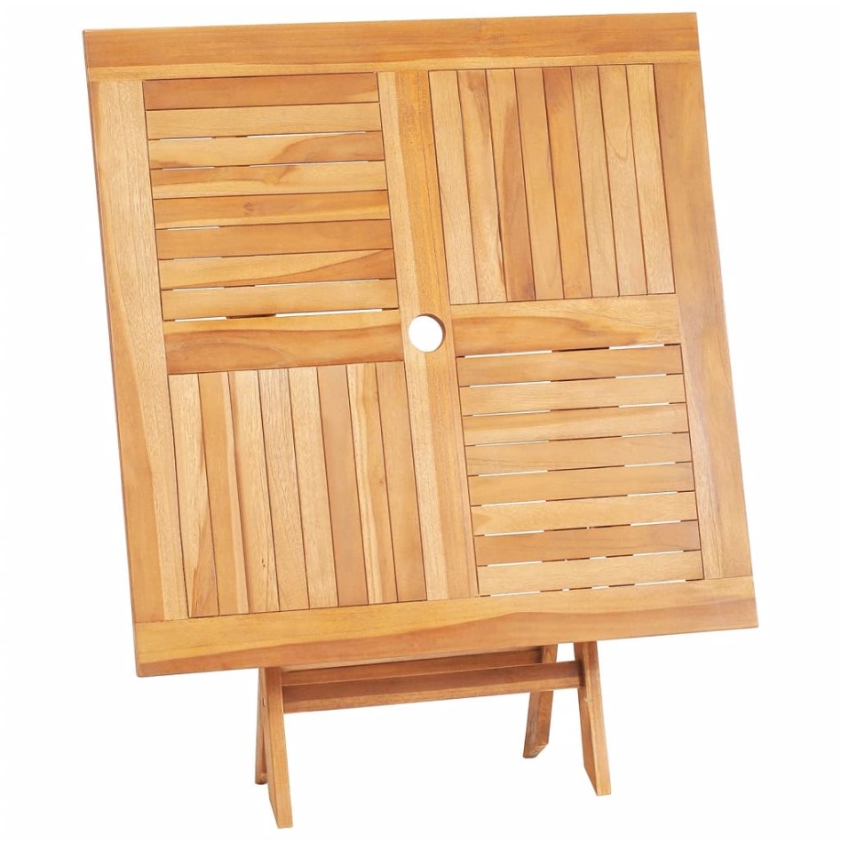 Mesa de jardín plegable madera de teca maciza 85x85x76