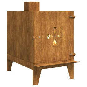 Estufa de camping de acero corten 35x50x60