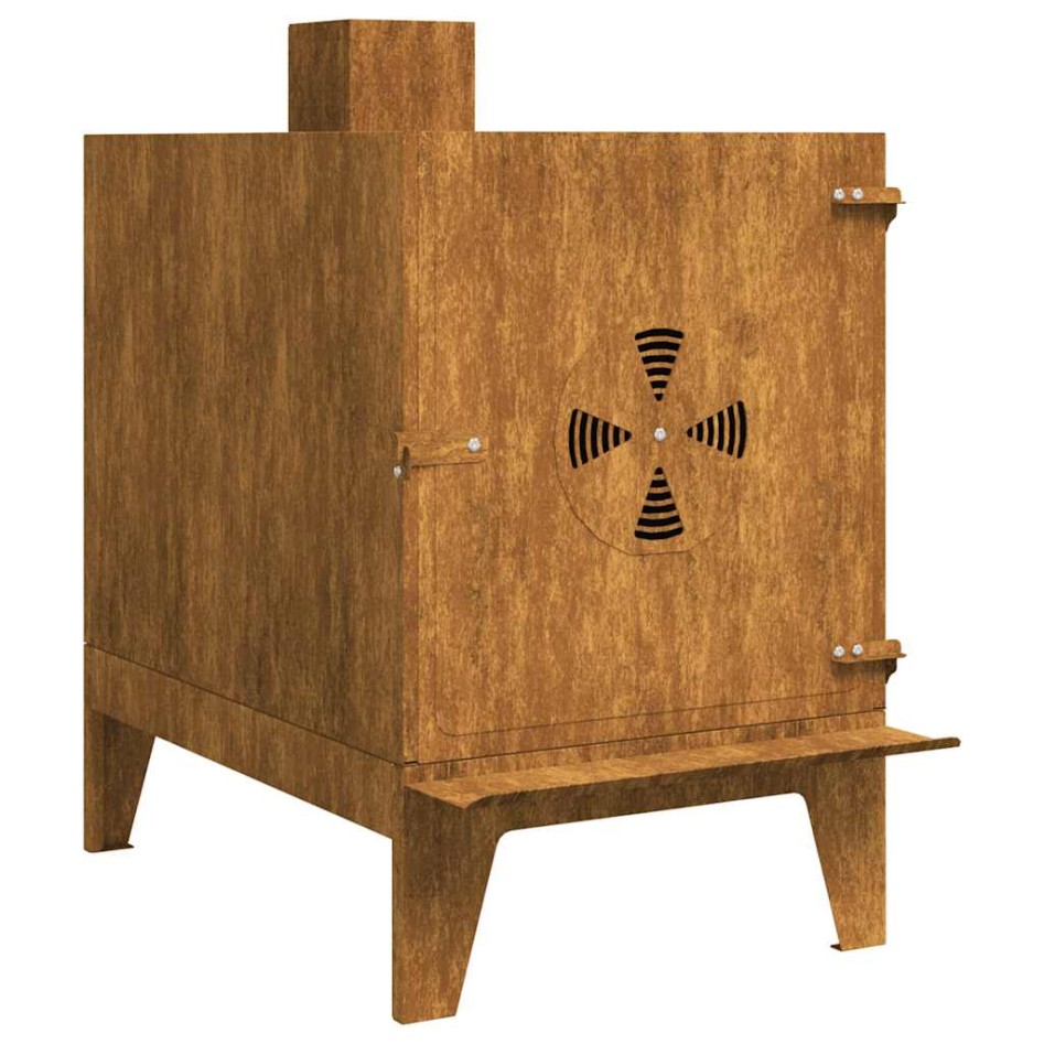 Estufa de camping de acero corten 35x50x60