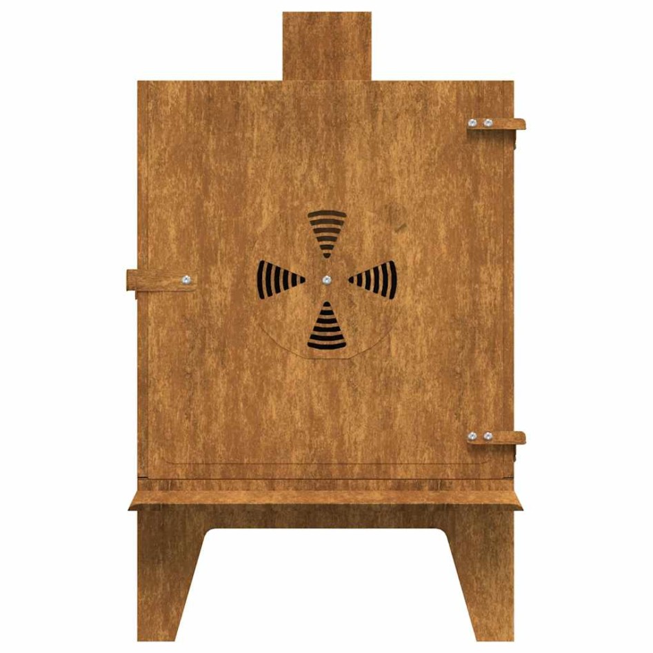 Estufa de camping de acero corten 35x50x60