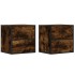 Mesitas de noche pared 2 uds color roble ahumado 40x31x39,5