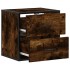 Mesitas de noche pared 2 uds color roble ahumado 40x31x39,5