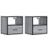 Mesitas de noche de pared 2 unidades gris sonoma 40x31x39,5