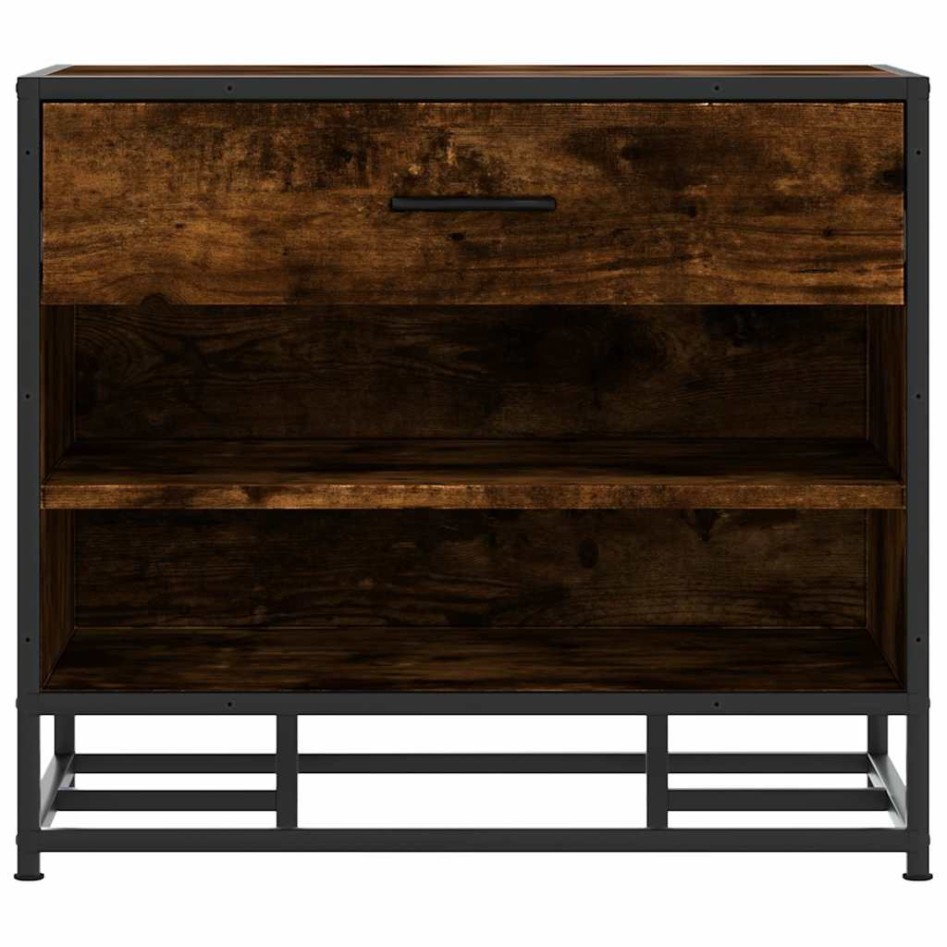 Banco zapatero madera de ingeniería roble ahumado 60x40x53,5