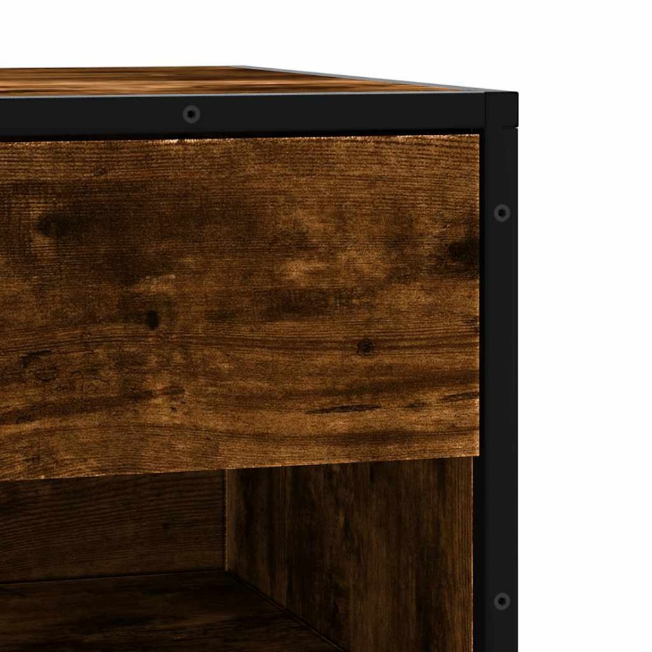 Banco zapatero madera de ingeniería roble ahumado 60x40x53,5