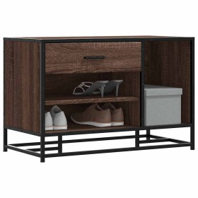 Banco zapatero madera de ingeniería marrón roble 80x40x53,5