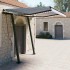 Toldo manual retráctil con luz LED azul y blanco 3x2,5