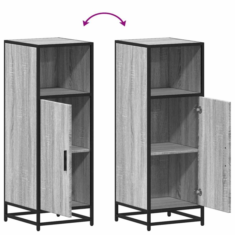 Armario de baño madera contrachapada gris sonoma 35x37,5x100