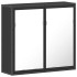 Armario de baño con espejo madera ingeniería negro 65x20x60