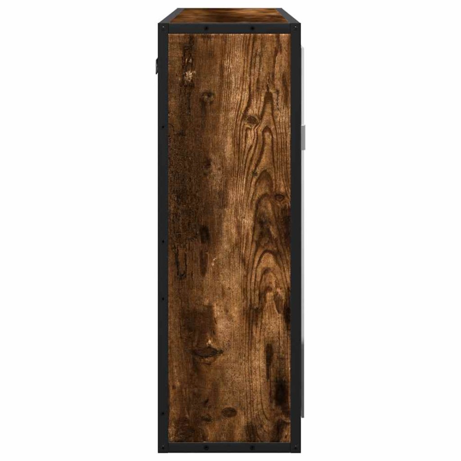 Armario con espejo baño madera roble ahumado 65x20x60