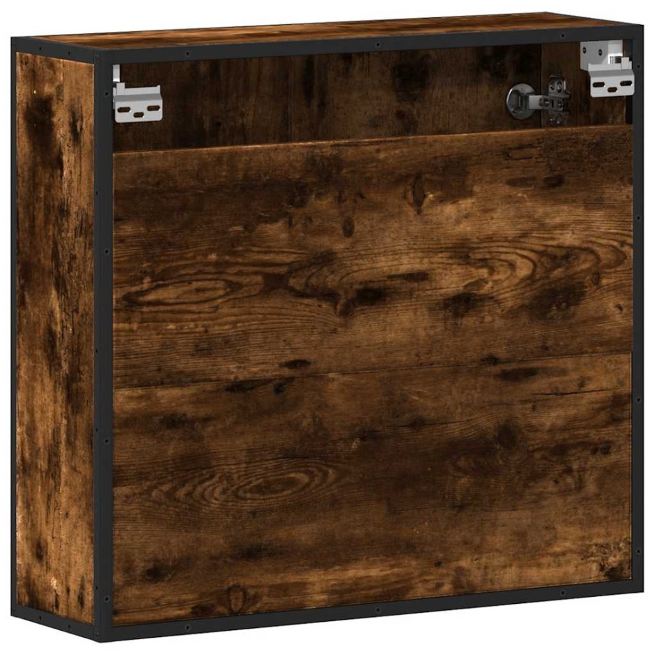 Armario con espejo baño madera roble ahumado 65x20x60