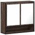 Armario con espejo baño madera marrón roble 65x20x60