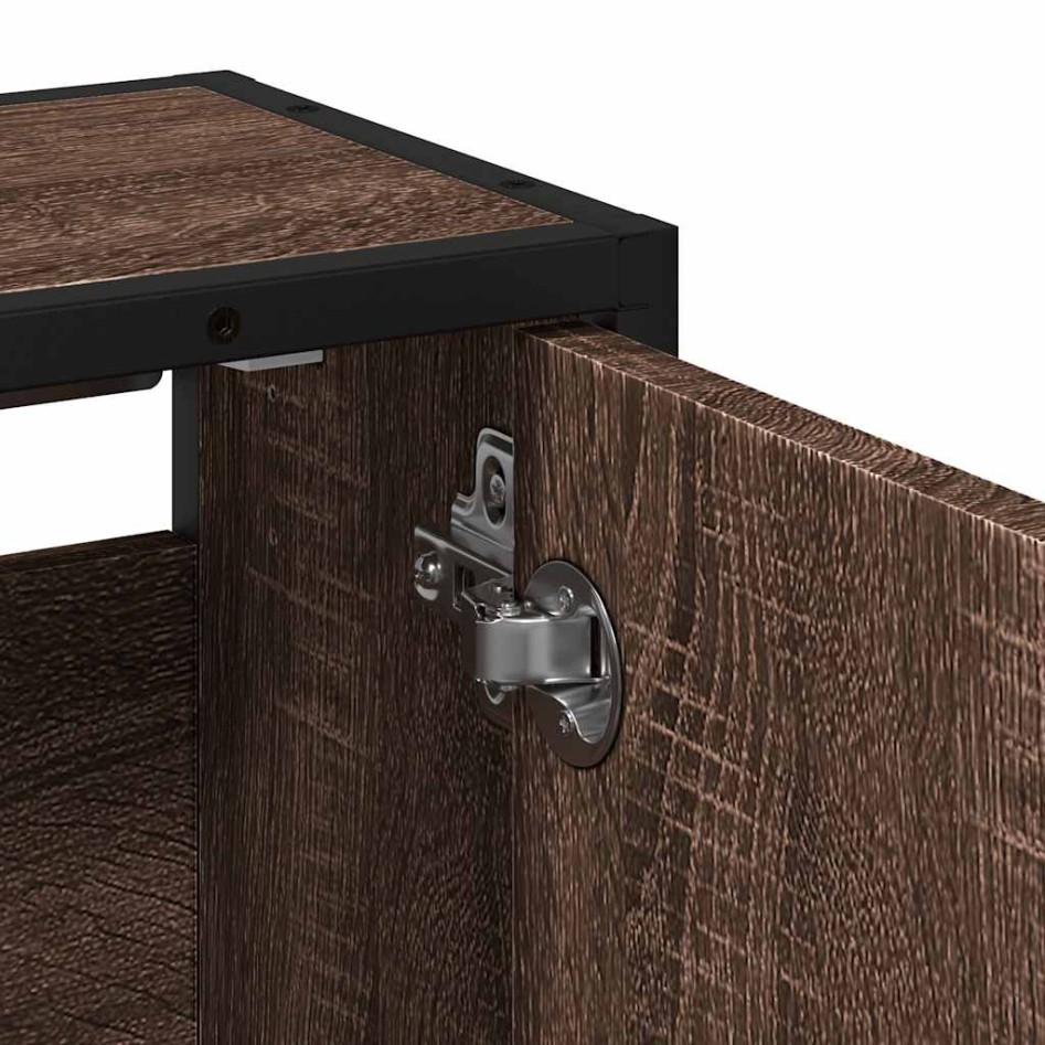 Armario con espejo baño madera marrón roble 65x20x60