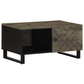 Mesa de centro madera maciza de mango negra 80x50x40