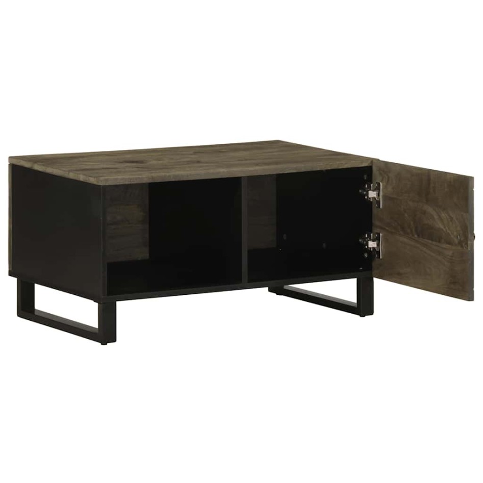 Mesa de centro madera maciza de mango negra 80x50x40