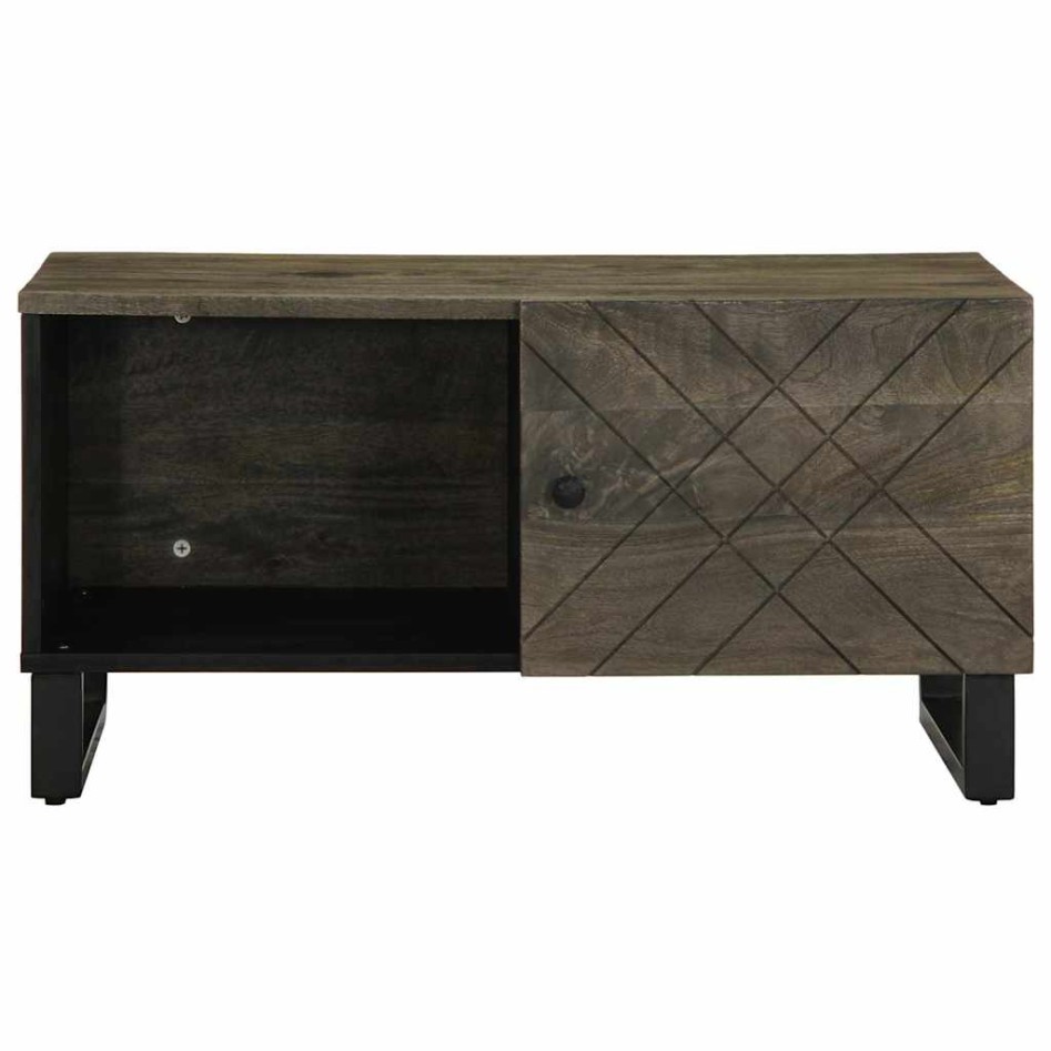 Mesa de centro madera maciza de mango negra 80x50x40
