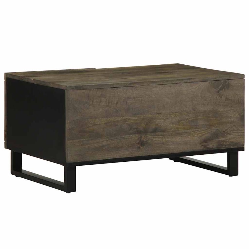 Mesa de centro madera maciza de mango negra 80x50x40