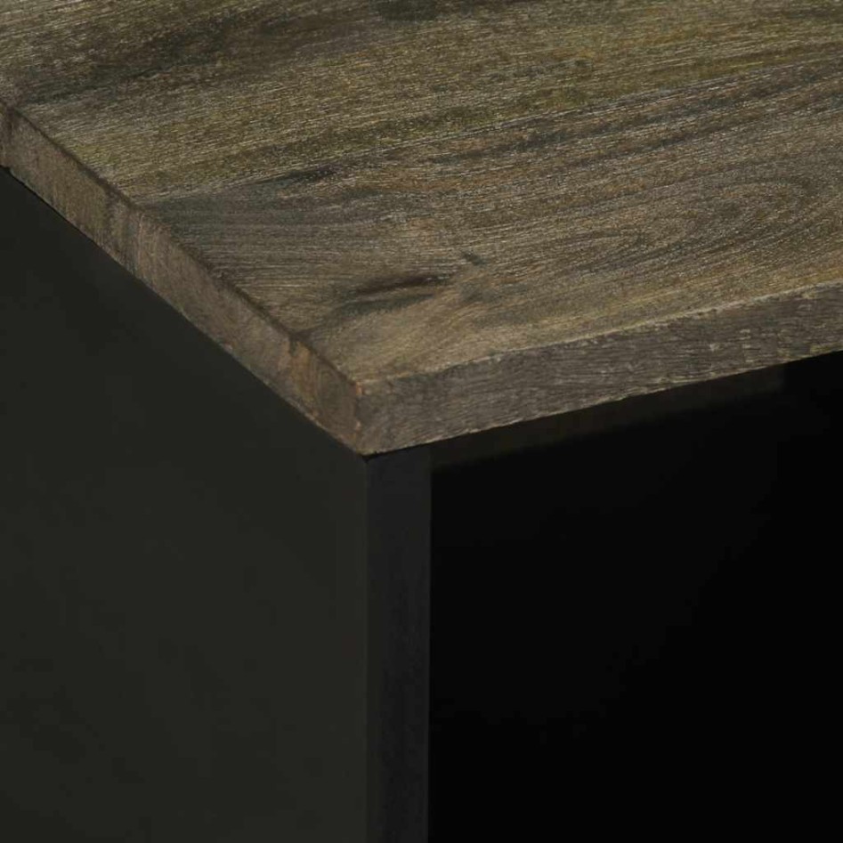 Mesa de centro madera maciza de mango negra 80x50x40