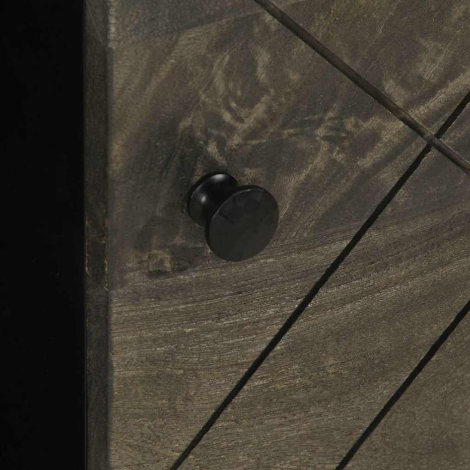 Mesa de centro madera maciza de mango negra 80x50x40