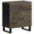 Mesita de noche madera maciza de mango negra 50x33x60
