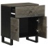 Mesita de noche madera maciza de mango negra 50x33x60