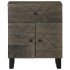 Mesita de noche madera maciza de mango negra 50x33x60