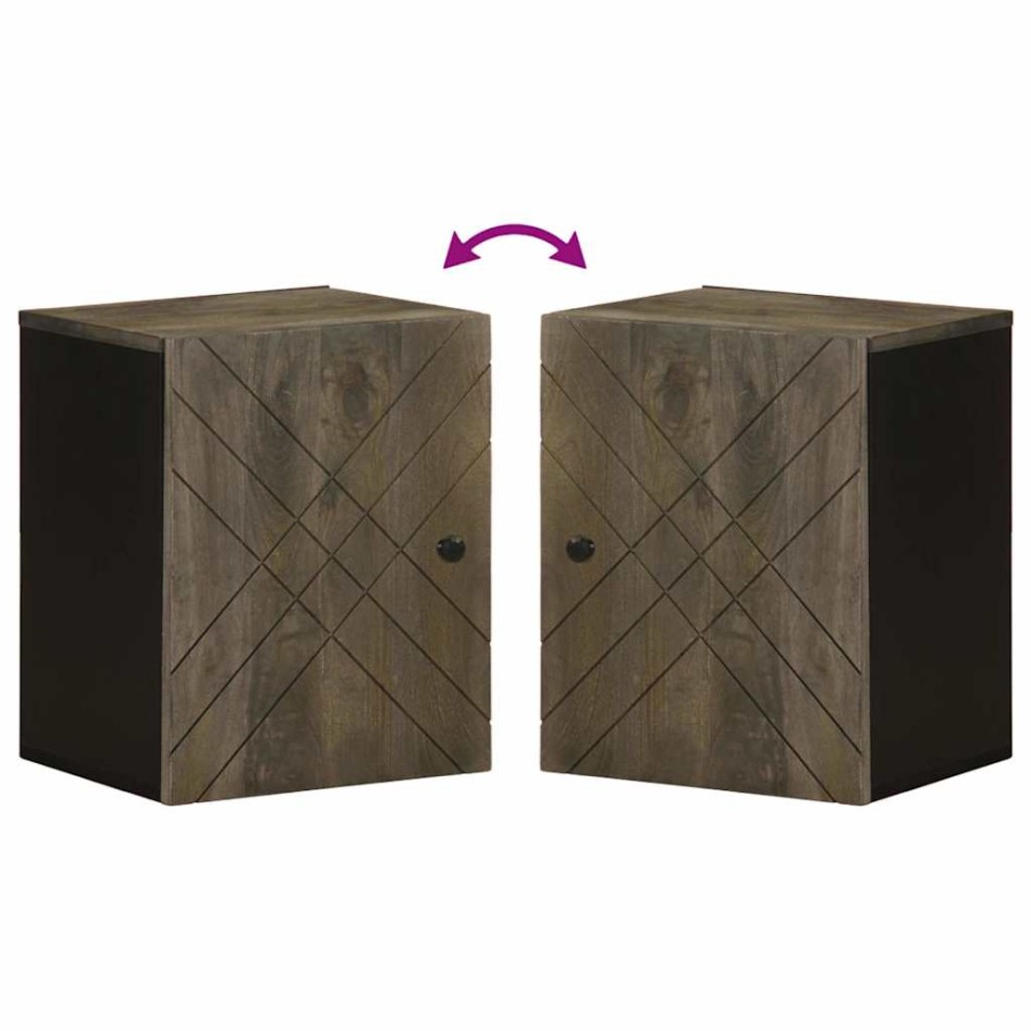 Mueble de baño de pared de madera maciza mango negro