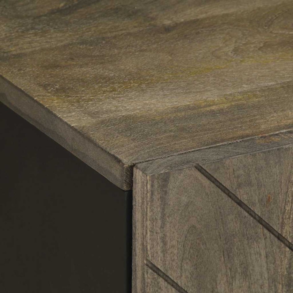 Mueble de baño de pared de madera maciza mango negro