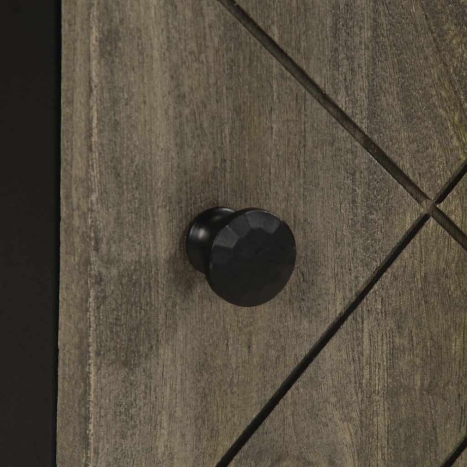 Mueble de baño de pared de madera maciza mango negro