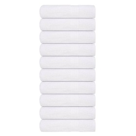 Toallas de invitados 10 uds 100% algodón blanco 70x140cm