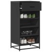 Mueble zapatero de madera de ingeniería negro 48x38x97,5 cm