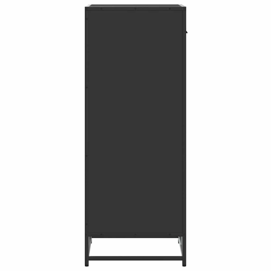 Mueble zapatero de madera de ingeniería negro 48x38x97,5