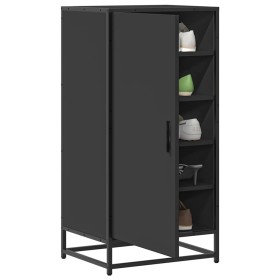 Mueble zapatero de madera de ingeniería negro 48x38x97,5